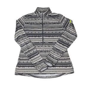 Nike Pro Dri-FIT Hyperwarm Half Zip Pullover Womens L Geometric Tribal Fair Isle